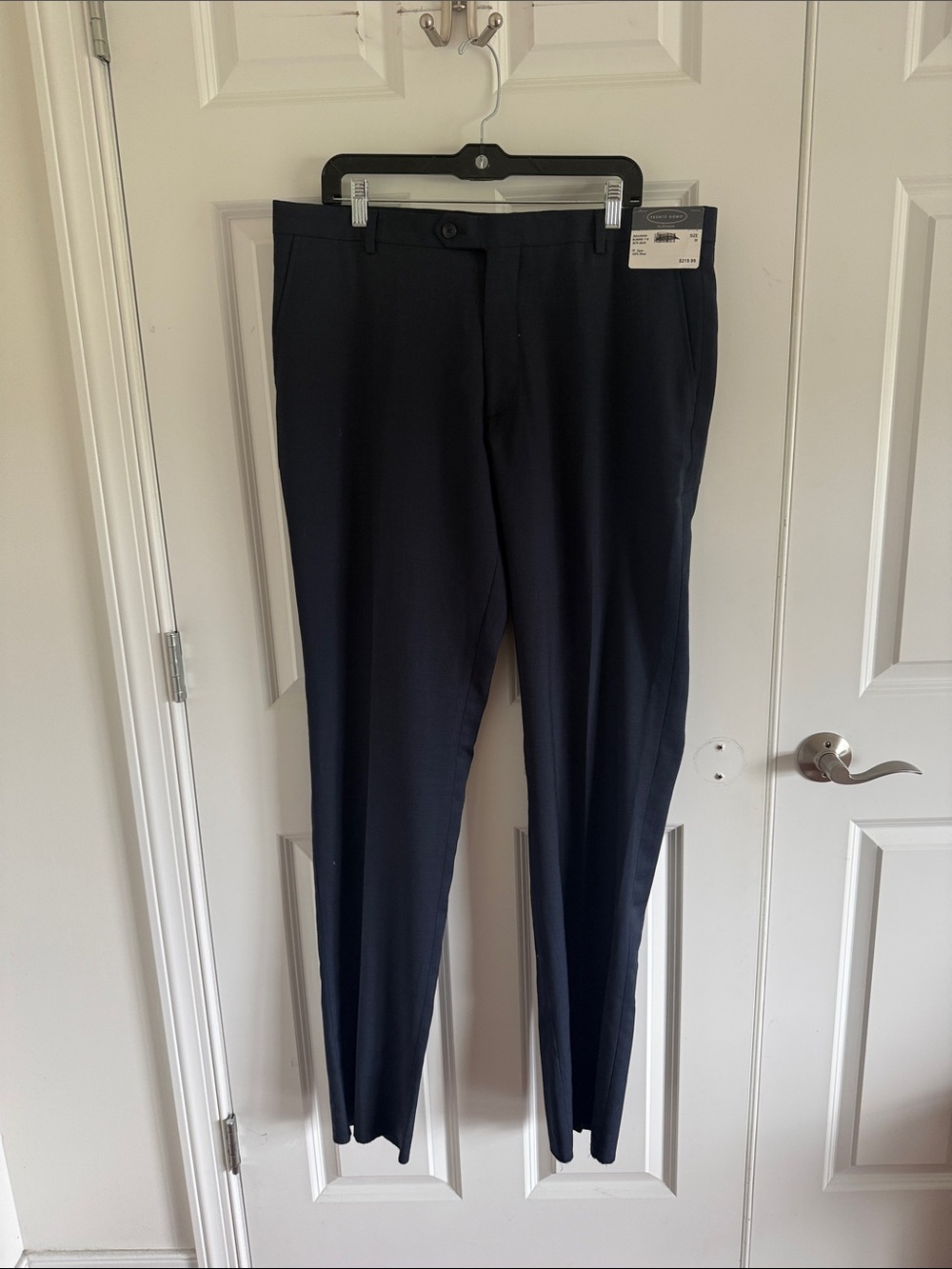 NWT Pronto Uomo Men's Tailored 100% Wool Dress Pants Navy Waist 38